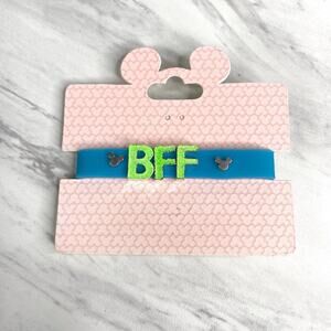 Disney Parks BFF Charm Rubber Bracelet New